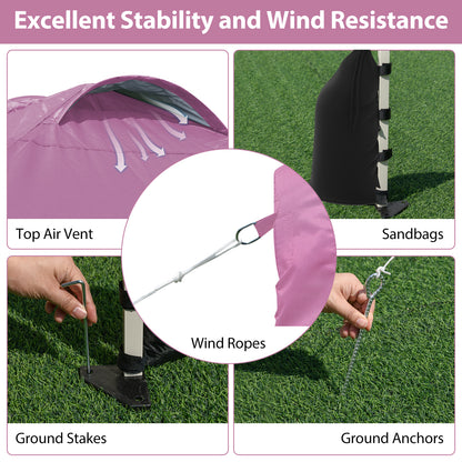 3 x 3 m Pop up Canopy Tent with 1 Sidewall and Wheeled Bag-Pink