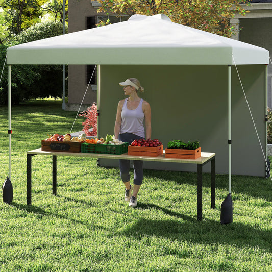 3 x 3 m Pop up Canopy Tent with 1 Sidewall and Wheeled Bag-White