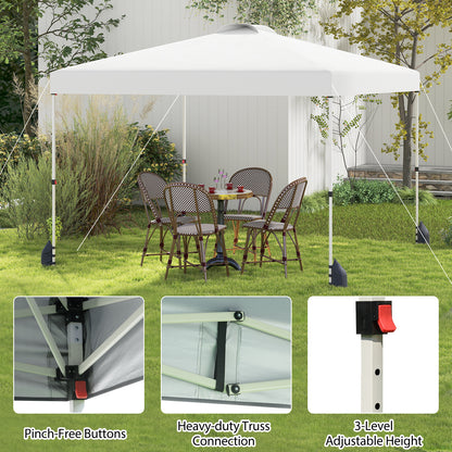 3 x 3 m Pop up Canopy Tent with 1 Sidewall and Wheeled Bag-White