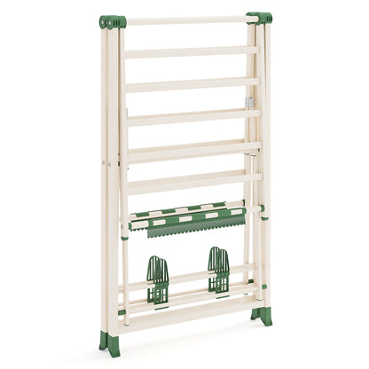 140cm Clothes Drying Rack Foldable Metal Laundry Drying Rack-Beige