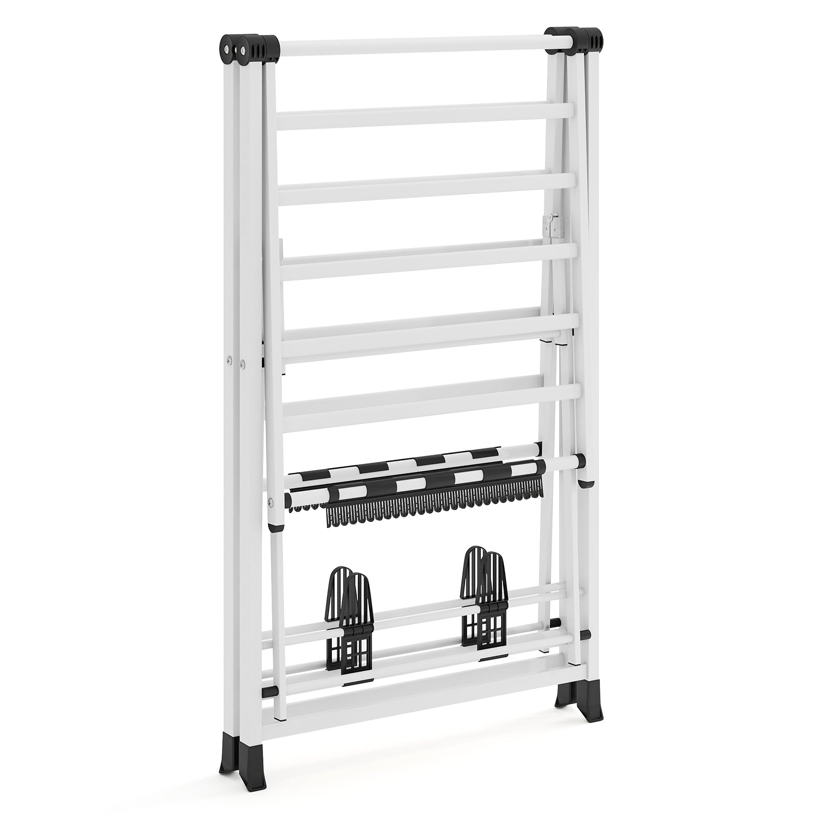 140cm Clothes Drying Rack Foldable Metal Laundry Drying Rack-White