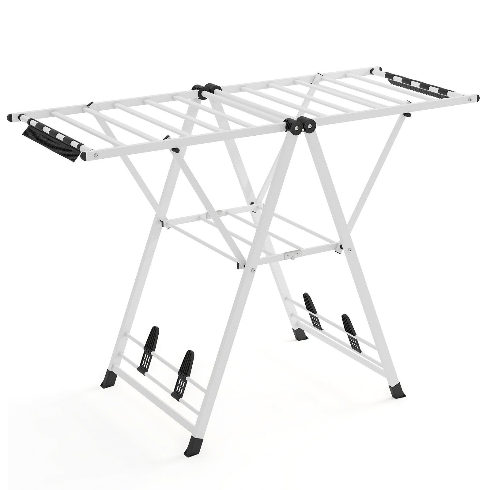140cm Clothes Drying Rack Foldable Metal Laundry Drying Rack-White