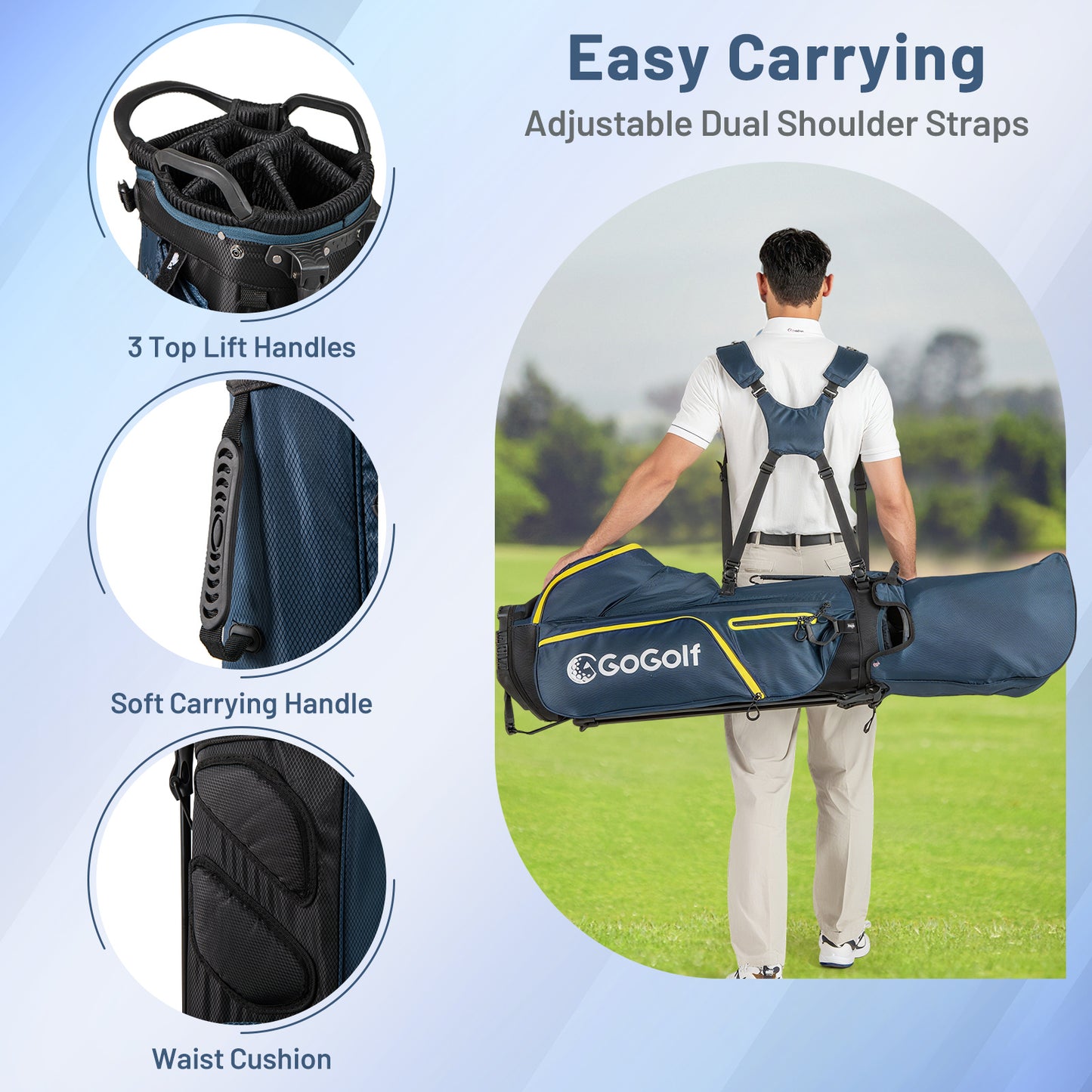 Complete golf club set for men with stand bag-Yellow