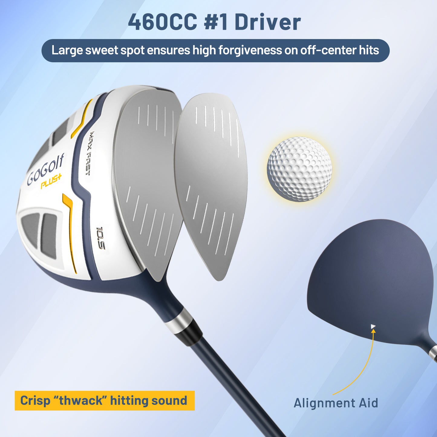 Complete golf club set for men with stand bag-Yellow