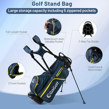 Complete golf club set for men with stand bag-Yellow