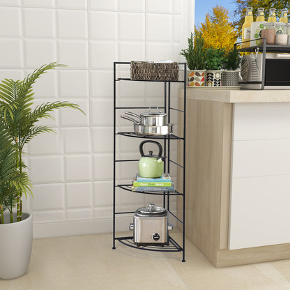 Corner Foldable Plant Stand Indoor 4-tier Multi-Function Display Rack