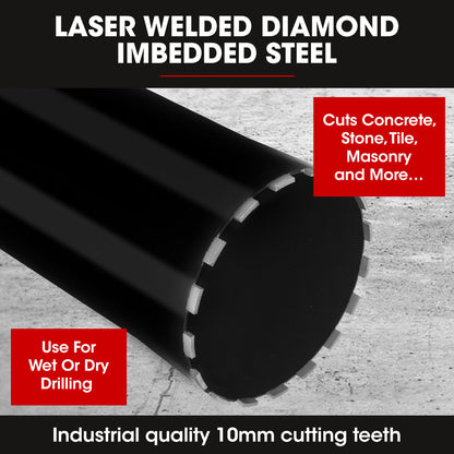 254 x 0.4m Industrial Diamond Core Drill Bit, Versatile Wet/Dry Drilling