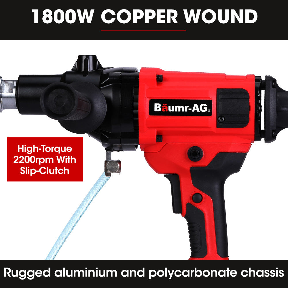 1800W Handheld Wet/Dry Diamond Core Drill, 120mm, Dust & Splash Resistant