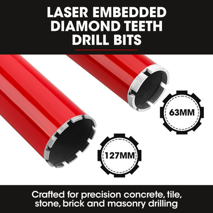 2000W Handheld Core Drill with Stand & Bit Combo, Max 0.16m Drilling Diameter