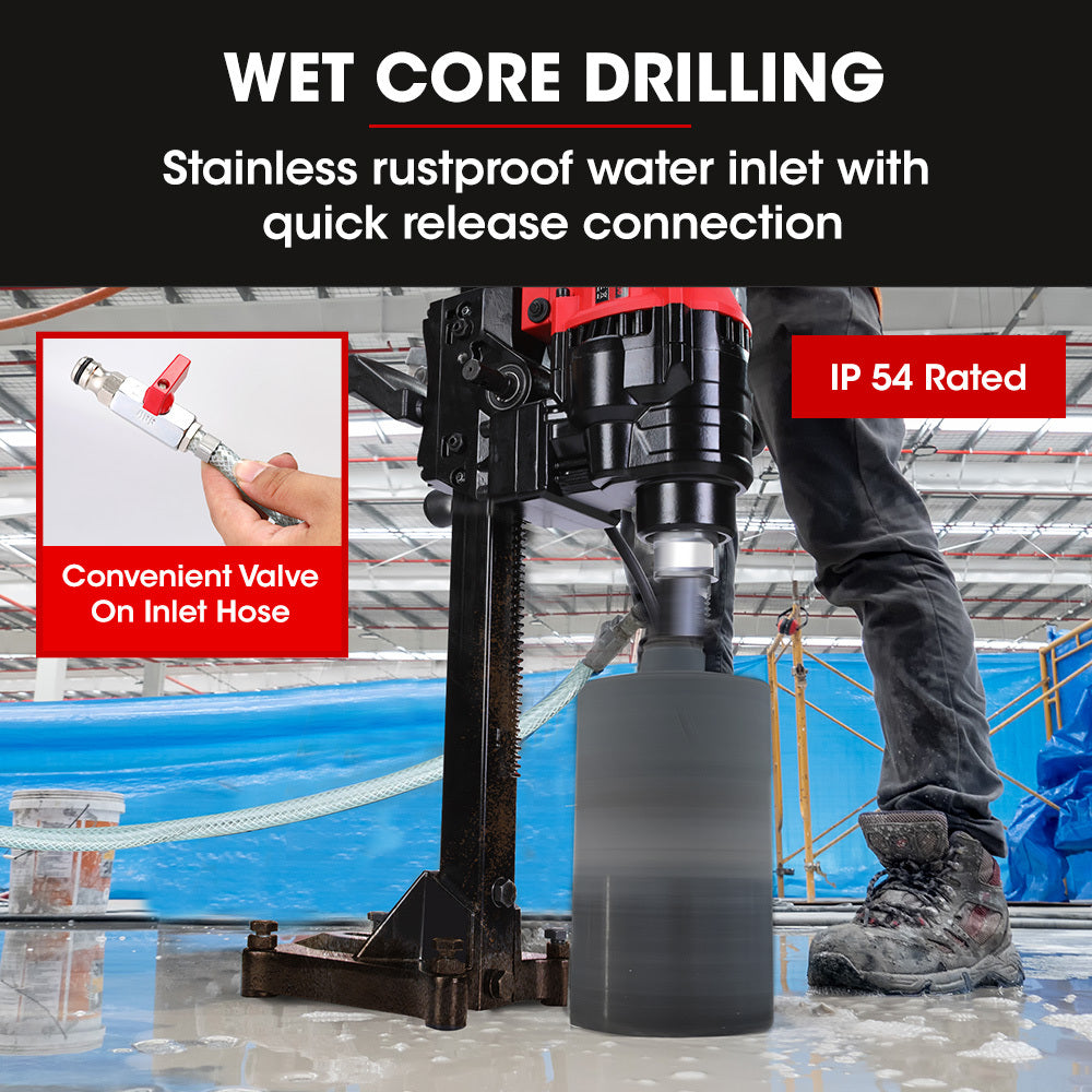 3000W 0.2m Wet/Dry Diamond Core Drill Rig with Stand and 1100RPM Speed