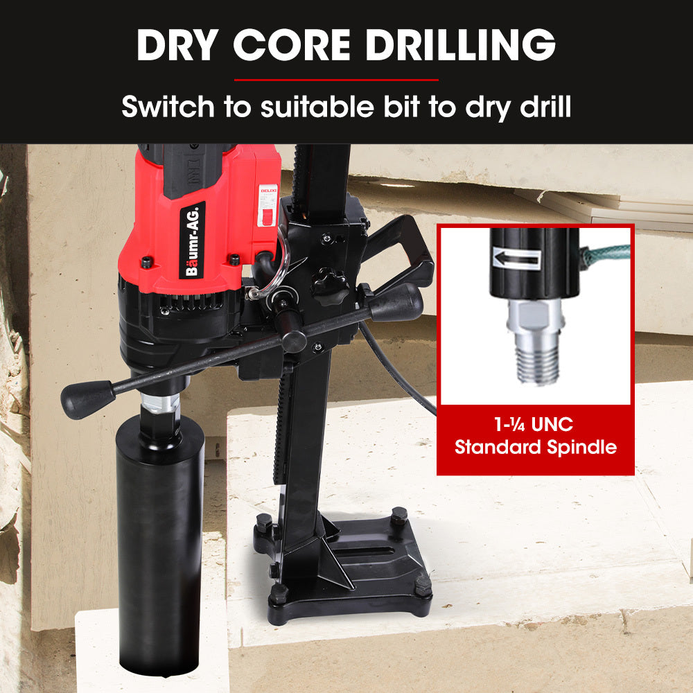 3000W 0.2m Wet/Dry Diamond Core Drill Rig with Stand and 1100RPM Speed