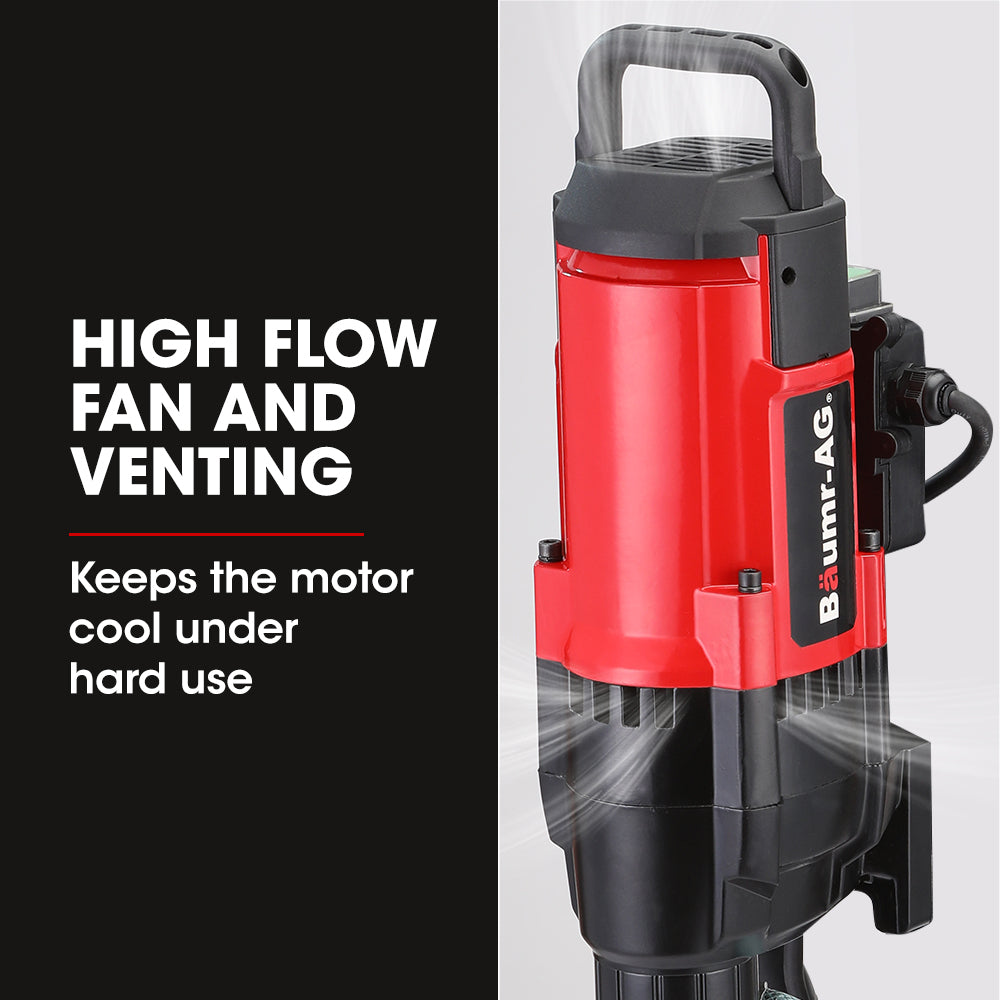 3200W Wet/Dry Core Drill with 0.3m Bit & Wheeled Rig for Concrete Coring