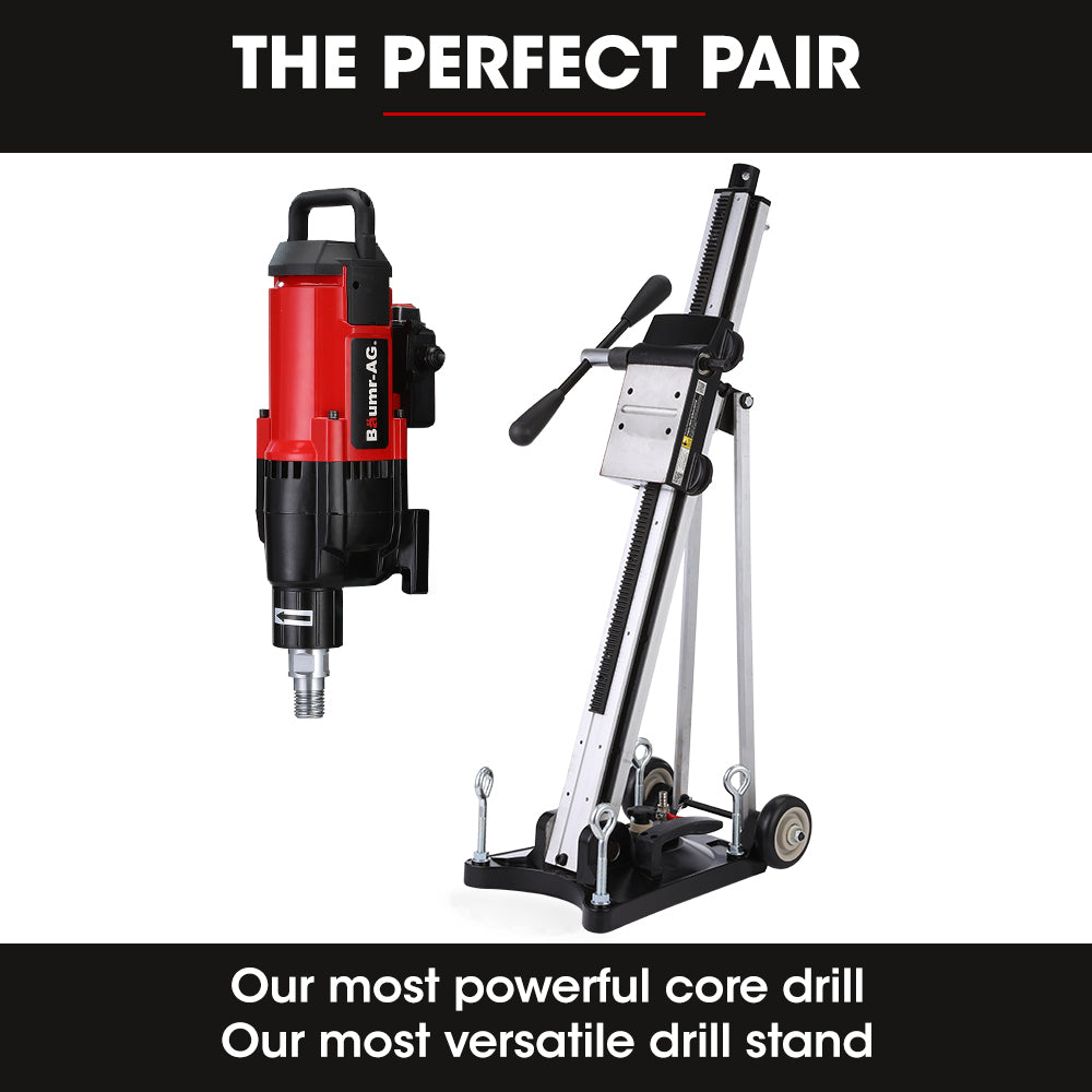 3200W Wet/Dry Core Drill with 0.3m Bit & Wheeled Rig for Concrete Coring