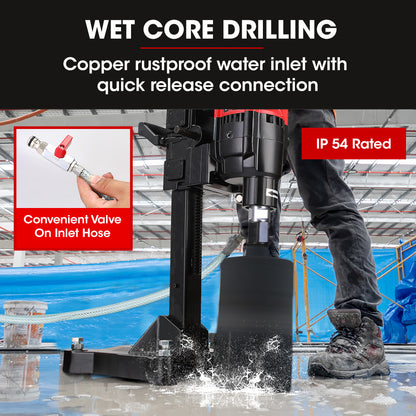 3200W 0.28m Diamond Core Drill Rig with 0.2m Bit for Concrete & Granite