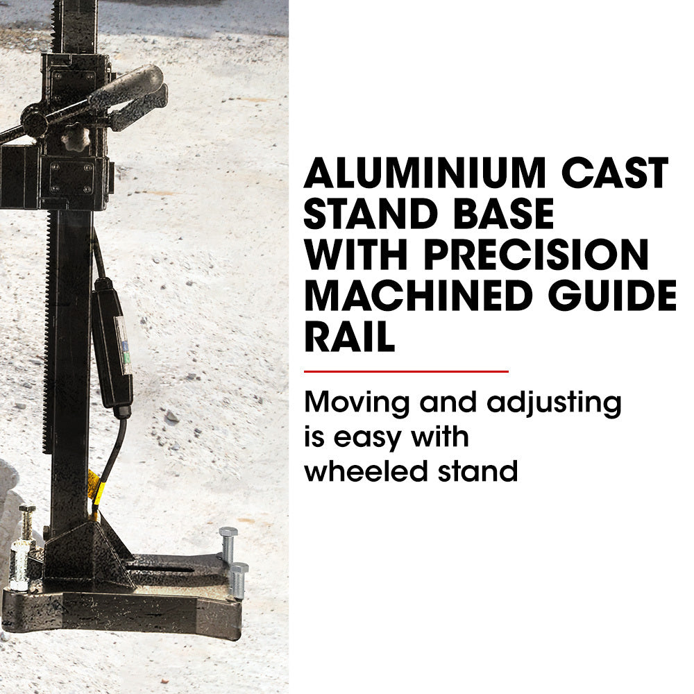 3200W 0.28m Diamond Core Drill Rig with Stand - Wet/Dry, IP54 Rated