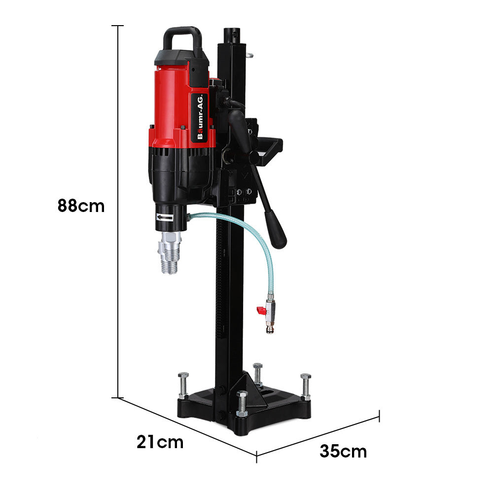3200W 0.28m Diamond Core Drill Rig with Stand - Wet/Dry, IP54 Rated
