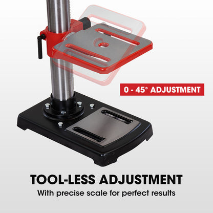 600W Bench Drill Press with 12 Speeds, 16mm Chuck, Adjustable Table