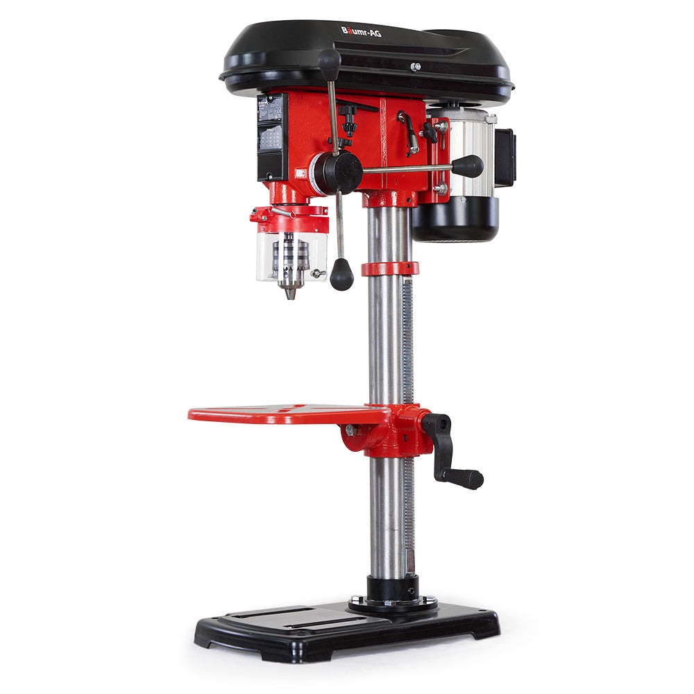 600W Bench Drill Press, 12 Speeds, 0.3m Swing, 16mm Chuck, Adjustable Table
