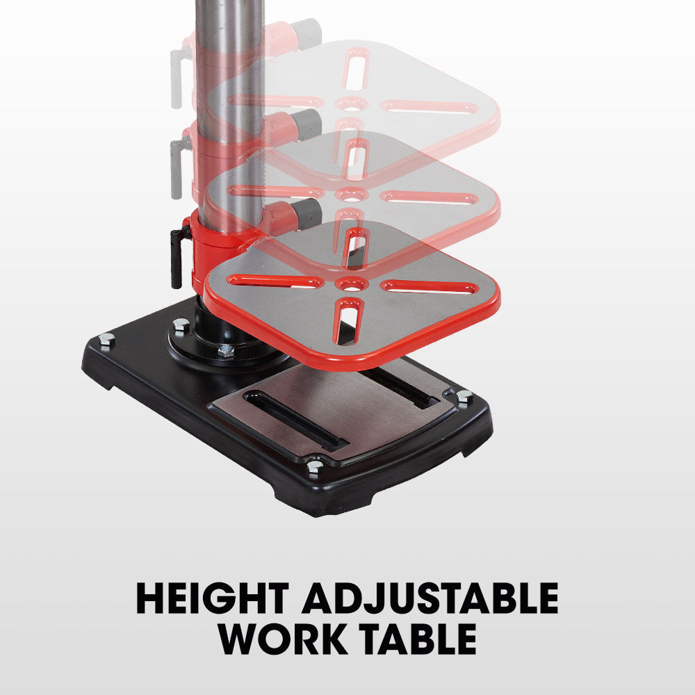 600W Bench Drill Press, 12 Speeds, 0.3m Swing, 16mm Chuck, Adjustable Table