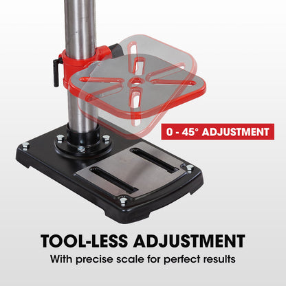 600W Bench Drill Press, 12 Speeds, 0.3m Swing, 16mm Chuck, Adjustable Table