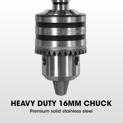 600W Pedestal Drill Press with 12 Speeds, 16mm Chuck, 0.3m Swing (DP19)