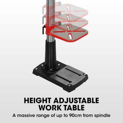 600W Pedestal Drill Press with 12 Speeds, 16mm Chuck, 0.3m Swing (DP19)
