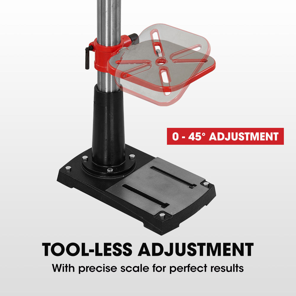 600W Pedestal Drill Press with 12 Speeds, 16mm Chuck, 0.3m Swing (DP19)
