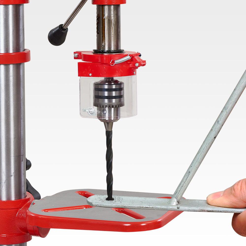 600W Pedestal Drill Press with 12 Speeds, 16mm Chuck, 0.3m Swing (DP19)