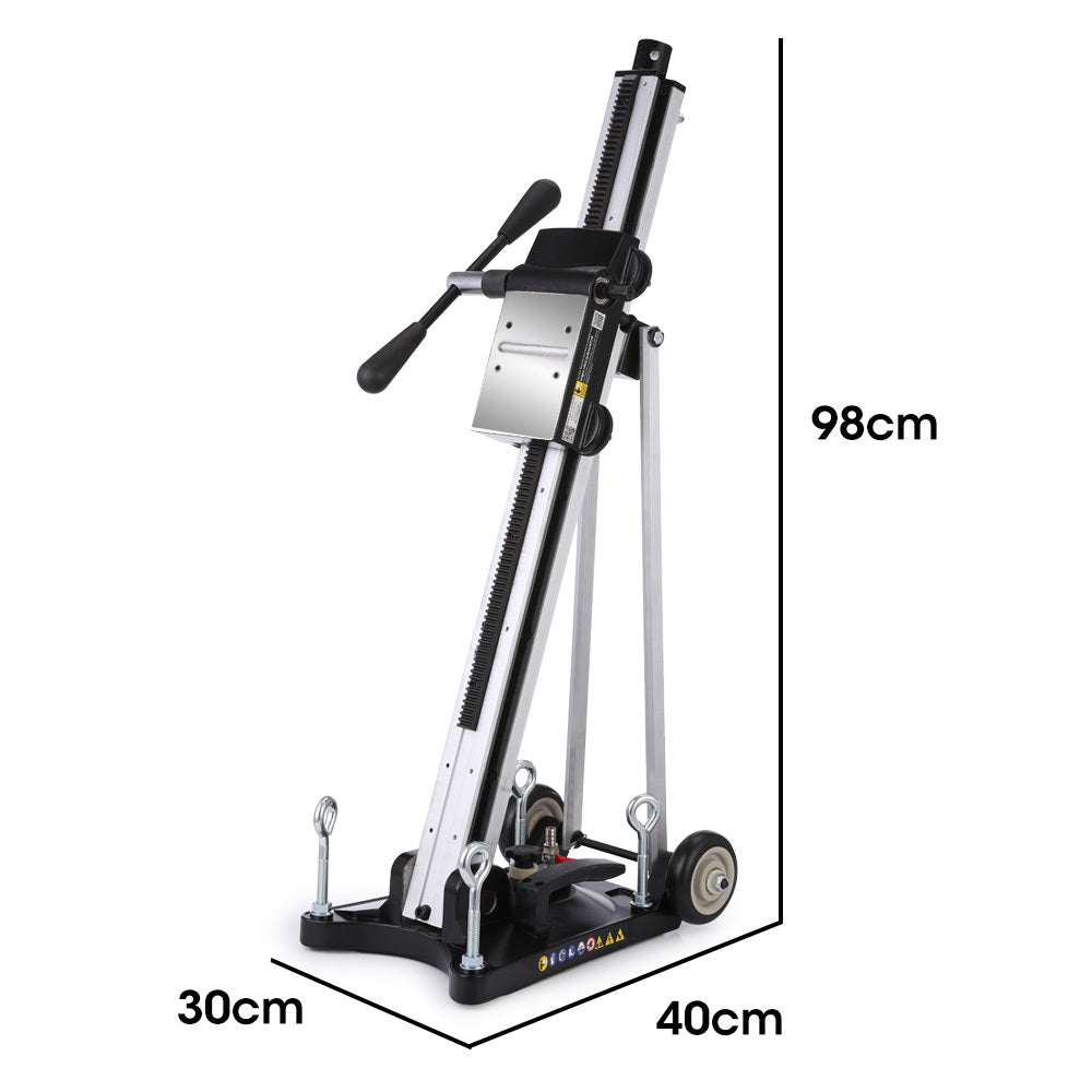 Adjustable Wheeled Core Drill Rig Stand with 0-90° Mounting and 0.3m Capacity