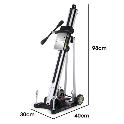 Adjustable Wheeled Core Drill Rig Stand with 0-90° Mounting and 0.3m Capacity
