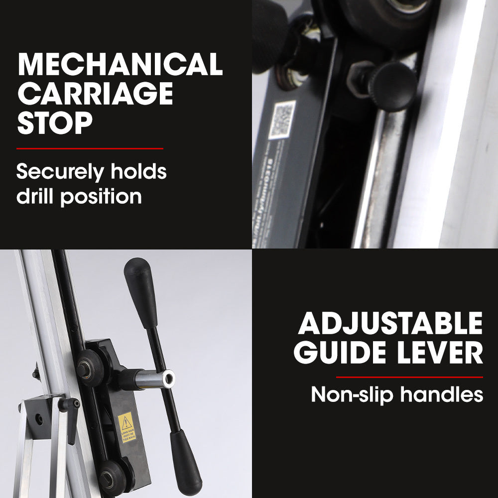 Adjustable Wheeled Core Drill Rig Stand with 0-90° Mounting and 0.3m Capacity