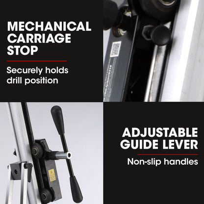 Adjustable Wheeled Core Drill Rig Stand with 0-90° Mounting and 0.3m Capacity
