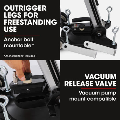 Adjustable Wheeled Core Drill Rig Stand with 0-90° Mounting and 0.3m Capacity