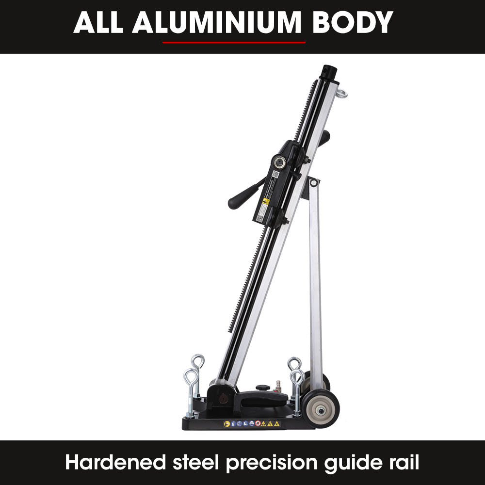 Adjustable Wheeled Core Drill Rig Stand with 0-90° Mounting and 0.3m Capacity