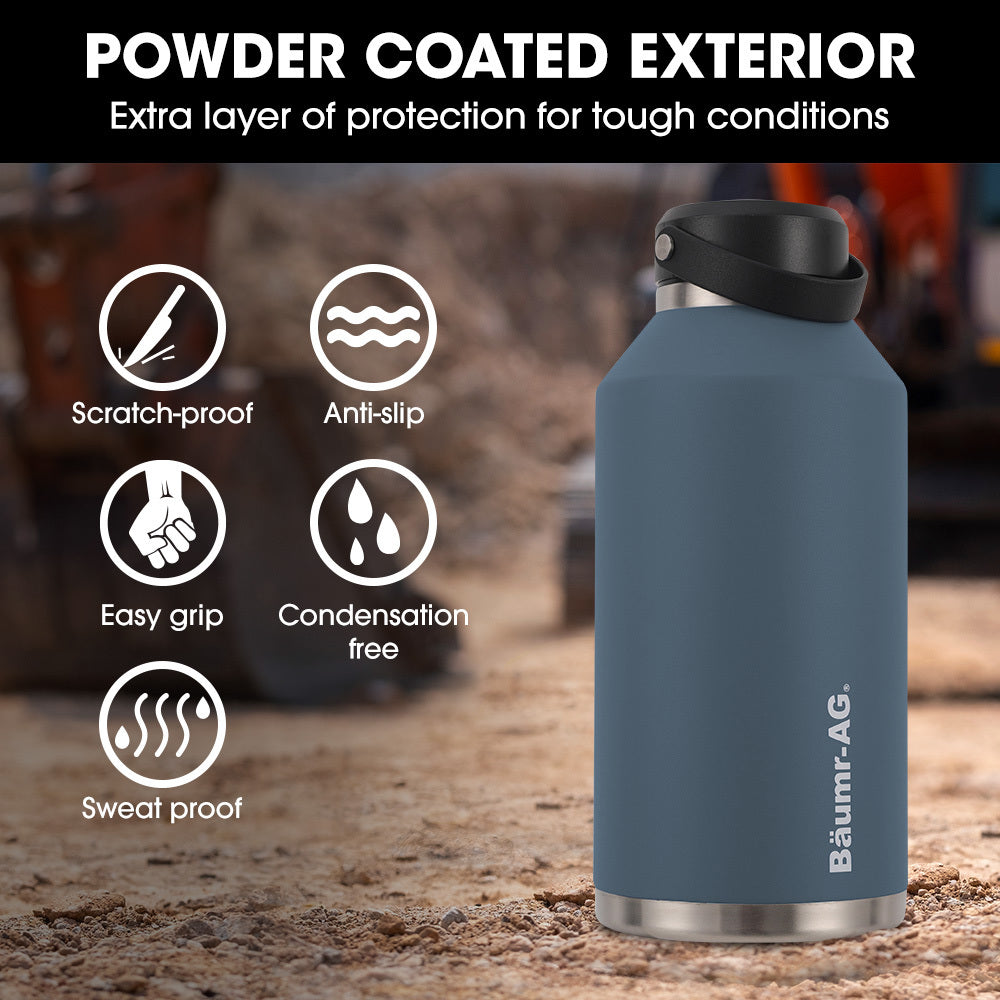 1.9L Double Wall Insulated Stainless Steel Water Jug with Handle and Straw Cleaner