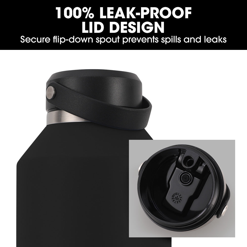 1.9L Double Wall Stainless Steel Insulated Water Jug with Handle & Straw Cleaner