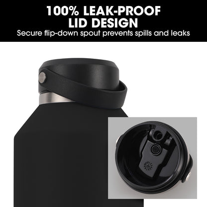 1.9L Double Wall Stainless Steel Insulated Water Jug with Handle & Straw Cleaner