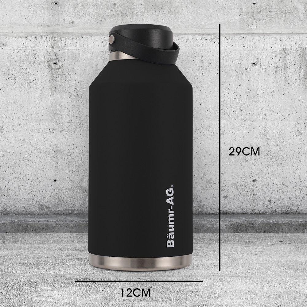 1.9L Double Wall Stainless Steel Insulated Water Jug with Handle & Straw Cleaner