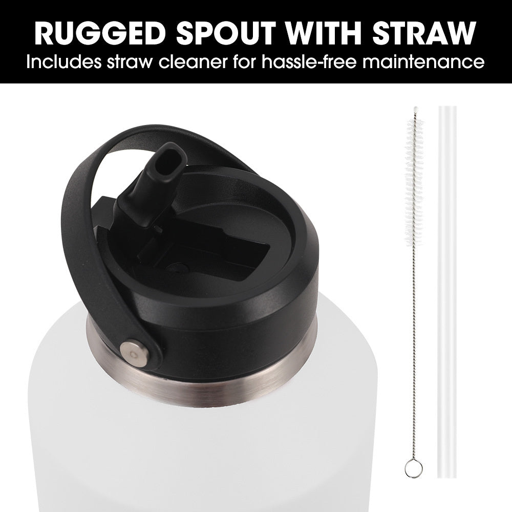 1.9L Double-Wall Insulated Stainless Steel Water Jug with Straw & Handle