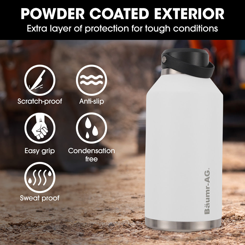 1.9L Double-Wall Insulated Stainless Steel Water Jug with Straw & Handle