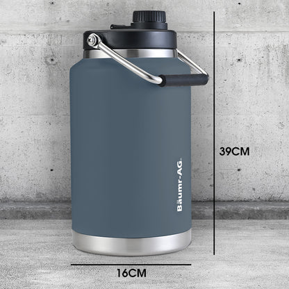 3.8L Double Wall Insulated Stainless Steel Water Jug with Handle, Blue