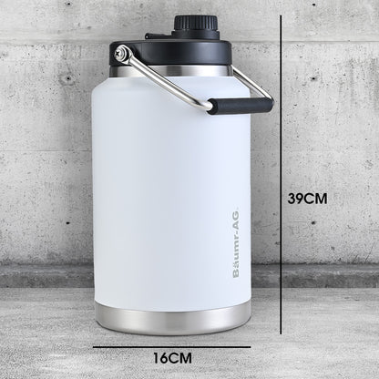 3.8L Insulated Stainless Steel Water Bottle with Handle, Leak-Proof & Durable