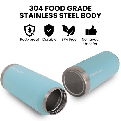 1L Double-Wall Insulated Stainless Steel Water Bottle with Handle, Seafoam Green