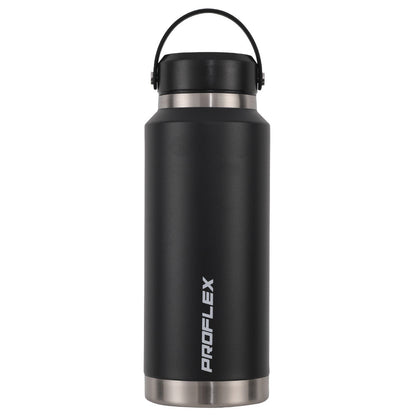 1L Double Wall Insulated Stainless Steel Water Bottle with Handle, Black