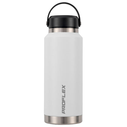 1L Double Wall Insulated Stainless Steel Water Bottle with Handle - White