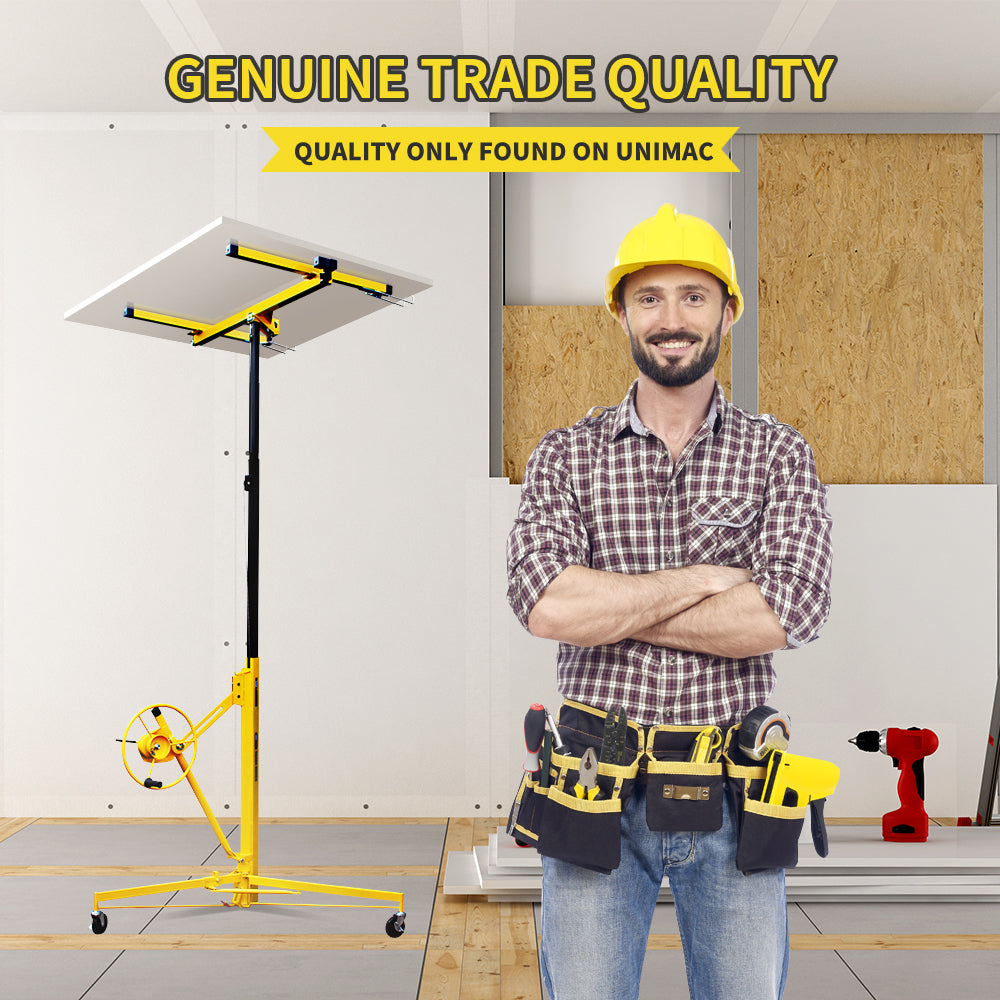 11ft Drywall Plasterboard Hoist Lift with 3.3m Reach and 68kg Capacity