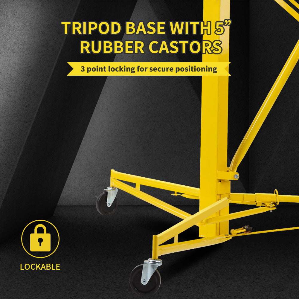 11ft Drywall Plasterboard Hoist Lift with 3.3m Reach and 68kg Capacity