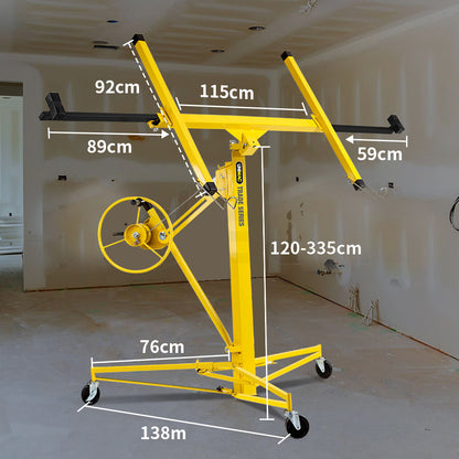 11ft Drywall Plasterboard Hoist Lift with 3.3m Reach and 68kg Capacity