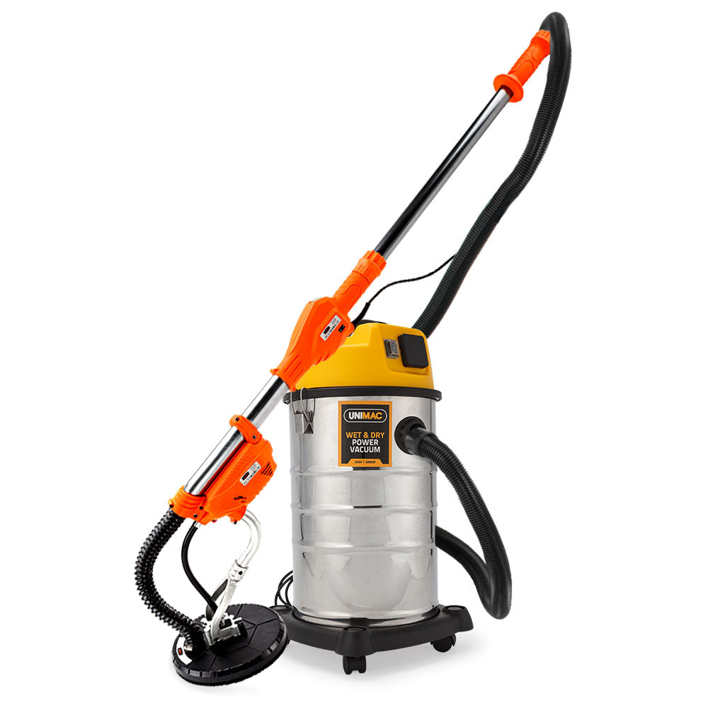 Dustless Drywall Sander with 1.83m Telescopic Handle & 30L Vacuum Combo