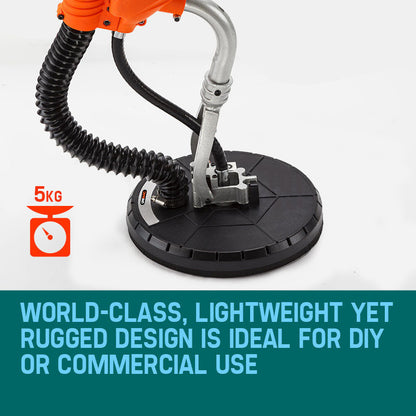 Dustless Drywall Sander with 1.83m Reach and 800W Motor, 5kg Lightweight Design